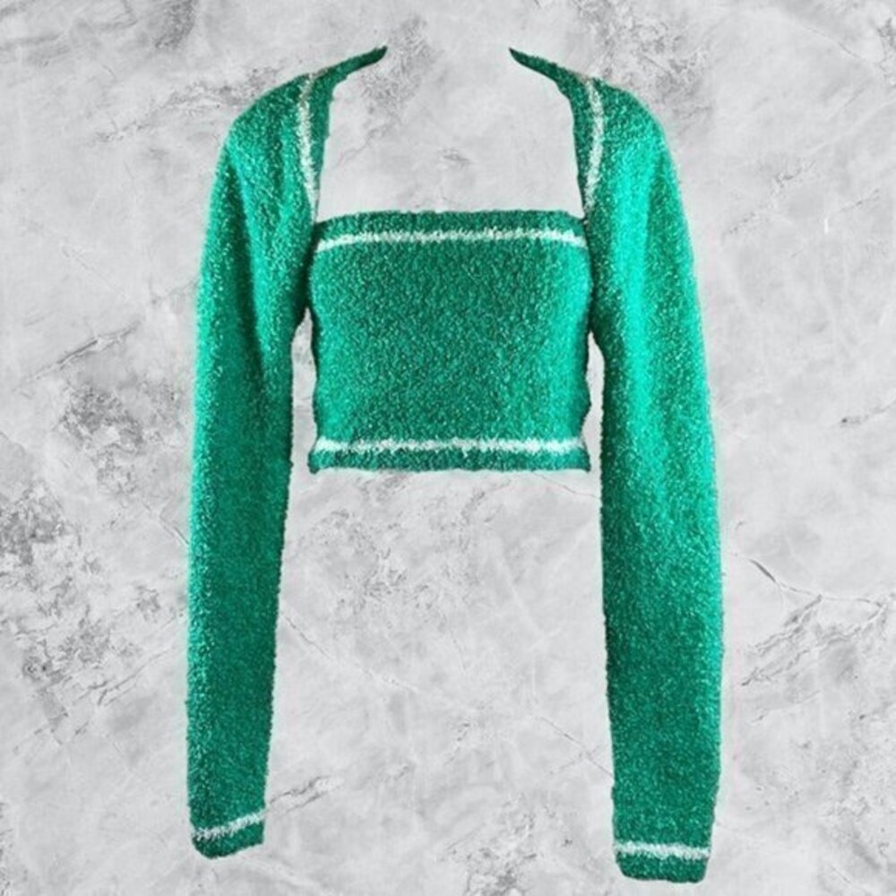 Lover and Friends Hailey Crop Sweater Set - Emerald